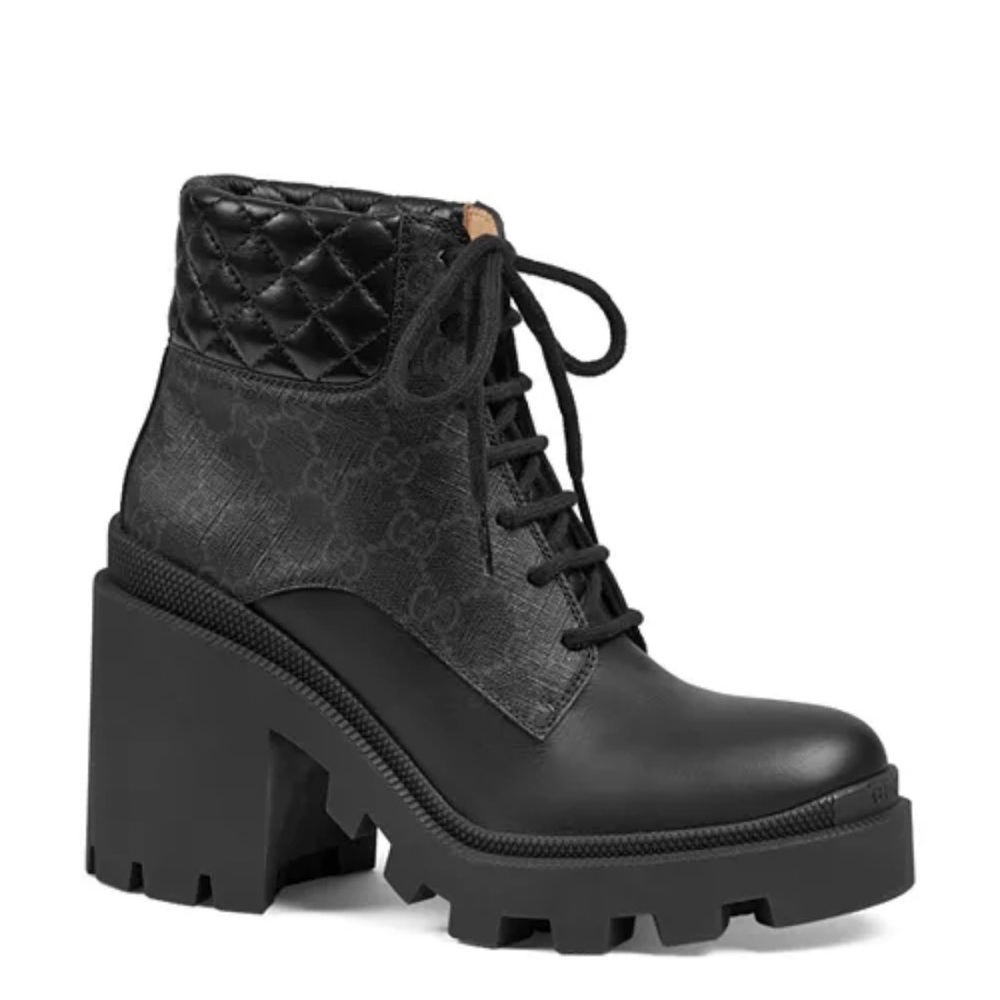 Gucci Black Quilted Ankle Boots